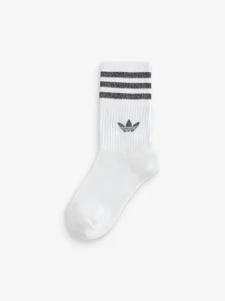 Rose/Blanc - adidas originals Chaussettes mi-hautes à paillettes 2 Pack