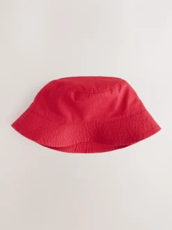 Rouge - 100% coton seau en toile Chapeaux (3mois-16ans)