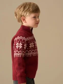 Rouge - Angel & Rocket Pull Oakley Fairisle à col zippé