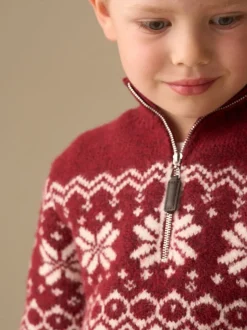 Rouge - Angel & Rocket Pull Oakley Fairisle à col zippé