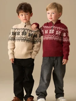 Rouge - Angel & Rocket Pull Oakley Fairisle à col zippé