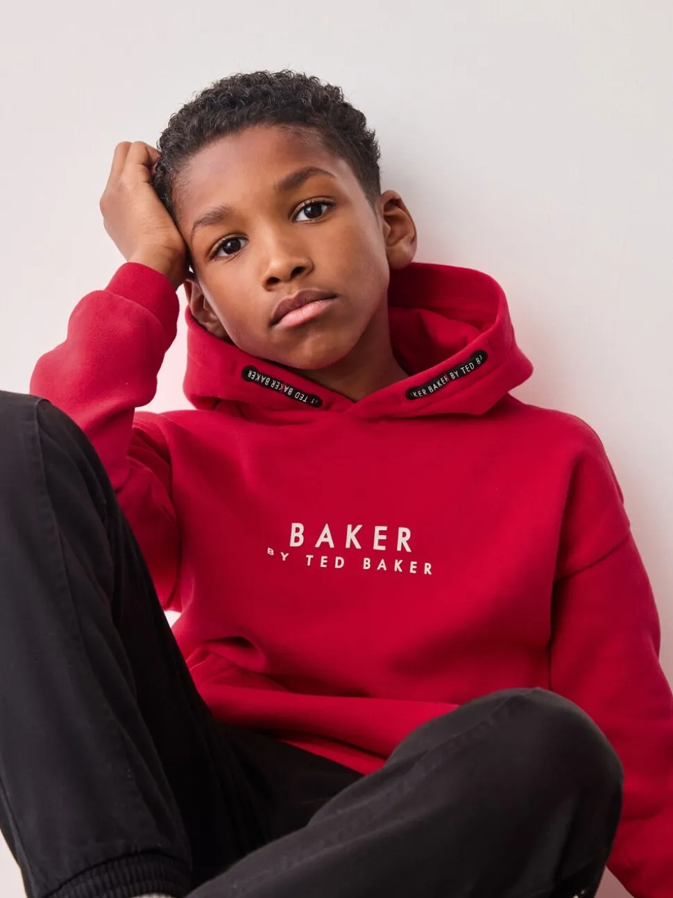 Rouge - Baker by Ted Baker Sweat à capuche Overhead 100% coton