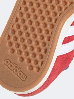 Rouge - Baskets adidas Grand Court 00s en daim à lacets élastiques pour enfant