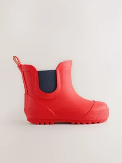 Rouge - Bottines en caoutchouc avec doublure chaude