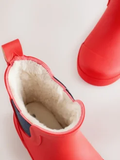 Rouge - Bottines en caoutchouc avec doublure chaude
