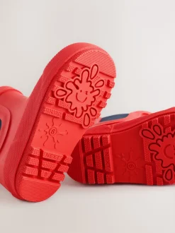 Rouge - Bottines en caoutchouc avec doublure chaude