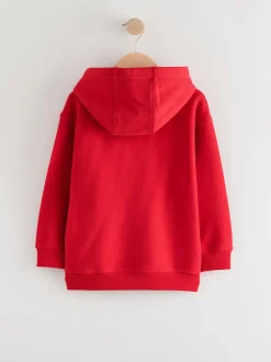 Rouge - Chandail à capuchon en jersey uni (3-16ans)