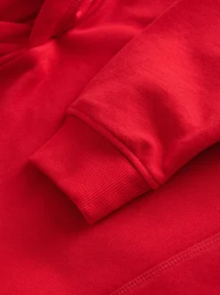 Rouge - Chandail à capuchon en jersey uni (3-16ans)