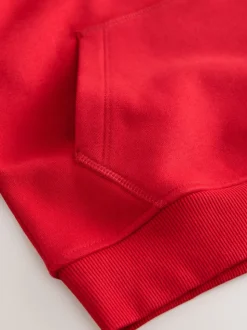 Rouge - Chandail à capuchon en jersey uni (3-16ans)