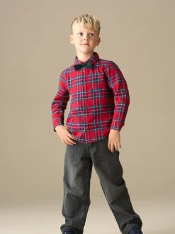 Rouge - Chemise Angel & Rocket Camden brossée avec Nœud papillon