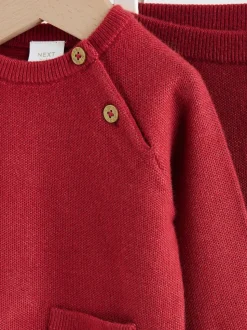Rouge - Ensemble pull et legging en maille bébé (0 mois-2 ans)