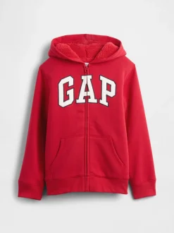 Rouge - Gap Logo Sherpa-Lined Zip Hoodie (4-13yrs)