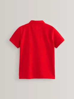 Rouge - Polos en coton à manches courtes pour l'école, lot de 2 (3-16ans)