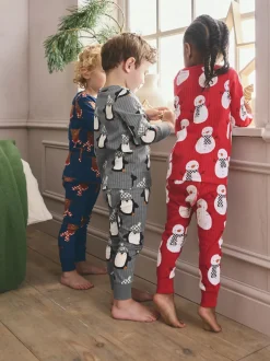 Rouge - Pyjama Snuggle de Noël, lot de 3 (9mois-10ans)