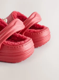 Rouge - Sabots chaussons doublés chauds de Noël