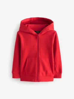 Rouge - Sweat à capuche zippé (3-16ans)