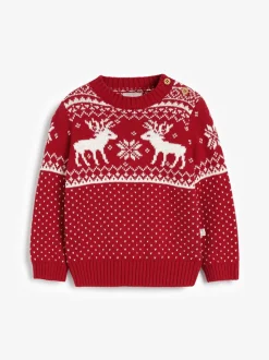 Rouge - The Little Tailor - Pull de Noël en forme de renne et de foire