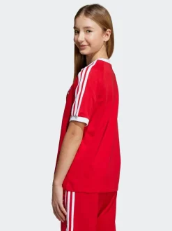 Rouge - T-shirt Adidas Original Adicolor 3-Rayures enfant