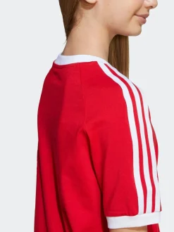 Rouge - T-shirt Adidas Original Adicolor 3-Rayures enfant