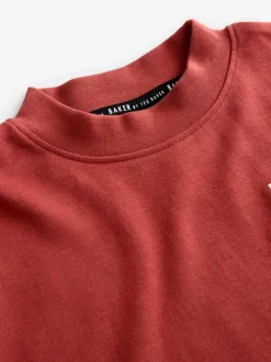 Rouge - T-shirt Baker by Ted Baker poids lourd à manches longues