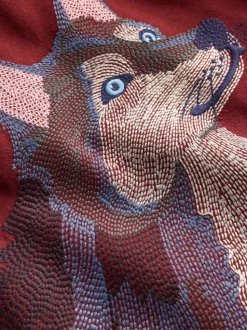 Rouge - T-shirt Boden à manches surpiquées