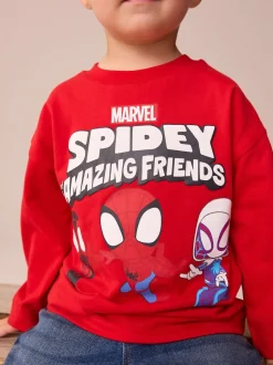 Rouge - T-shirt Marvel à manches longues (6mois-8ans)