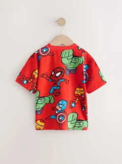 Rouge - T-shirt Marvel en coton à manches courtes (3mois-8ans)