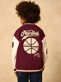 Rouge baie - Veste bomber imprimée graphique (3-16ans)