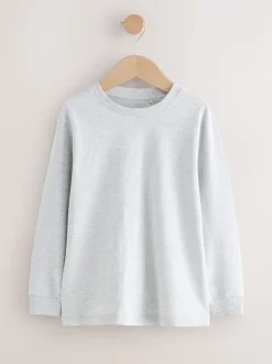 Rouge Berry/Gris/Blanc/Bleu - Lot de 4 T-shirts à manches longues et confortables (3-16ans)