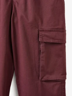 Rouge bordeaux - Cotton On Pantalon cargo plissé sur le devant
