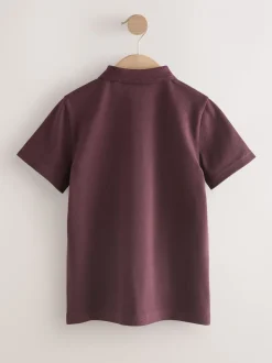 Rouge bordeaux - Polos en coton à manches courtes pour l'école, lot de 2 (3-16ans)