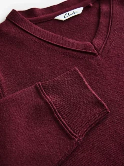 Rouge bordeaux - Pull Clarks unisexe en maille pour l’école