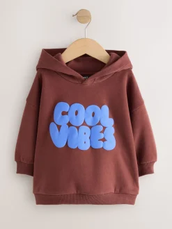 Rouge bordeaux - Sweat à capuche imprimé à manches longues (3mois-7ans)