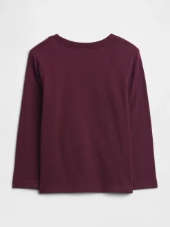 Rouge bordeaux - T-shirt Gap graphique à manches longues (6mois-5ans)