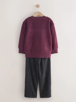 Rouge bordeaux NYC - Pyjama simple en laine polaire (3-16yrs)