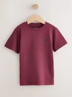 Rouge bordeaux/blanc - T-shirt brodé Manches courtes Stag 4 Pack (3-16ans)