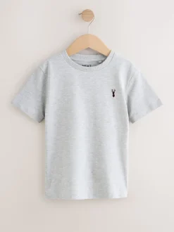 Rouge bordeaux/blanc - T-shirt brodé Manches courtes Stag 4 Pack (3-16ans)