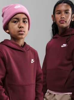 Rouge foncé de l'équipe - Sweat à capuche Nike Club en polaire à enfiler