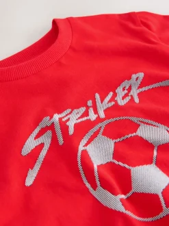 Rouge Football - T-shirt imprimé graphique à manches courtes coupe régulière (3-16ans)