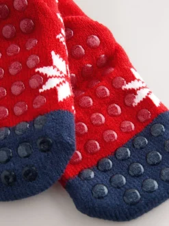 Rouge père Noël - Lot de 1 paires de chaussettes douillettes Noël