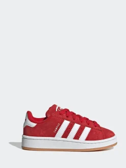 Rouge vif - Baskets Adidas Original Campus 00s à lacets élastiques pour enfant