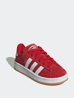 Rouge vif - Baskets Adidas Original Campus 00s à lacets élastiques pour enfant
