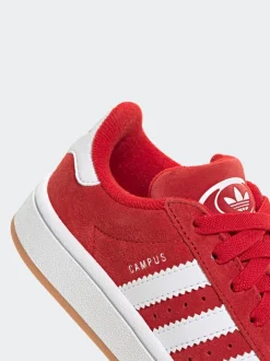 Rouge vif - Baskets Adidas Original Campus 00s à lacets élastiques pour enfant
