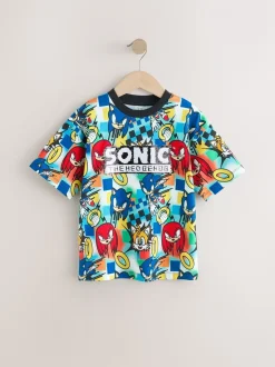Rouge/Bleu - T-shirt à paillettes Sonic Flippy (3-16ans)