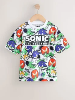 Rouge/bleu imprimé sur l’ensemble - T-shirt Sonic (3-16ans)