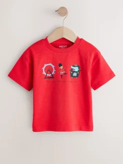 Rouge/bleu Londres - T-shirts imprimés graphiques à manches courtes Lot de 3 (3mois7ans)