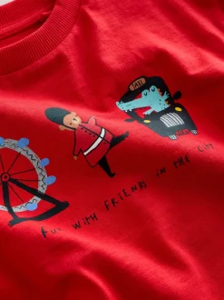 Rouge/bleu Londres - T-shirts imprimés graphiques à manches courtes Lot de 3 (3mois7ans)