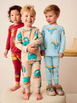 Rouge/Bleu/Neutre Animal - Lot de 3 pyjamas Snuggle (9mois-10ans)