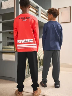 Rouge/Noir - Lot de 2 pyjamas à manches longues (3-16ans)