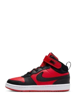 Rouge/Noir - Nike Junior Court Borough Mid Trainers